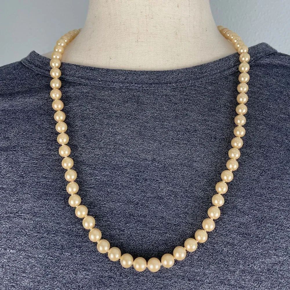 Vintage Carolee Faux Pearl Strand Necklace